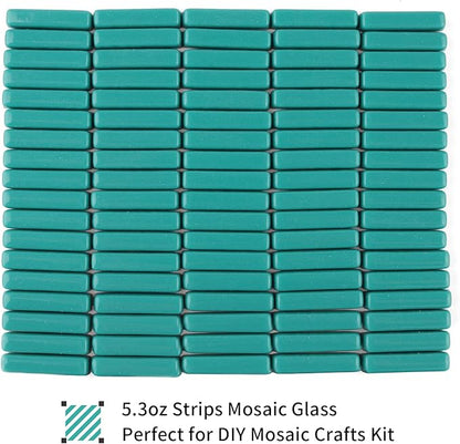 Youway Style Strips Mosaic Tiles for Crafts Bulk,150g Teeal Mosaic Glass Pieces for Crafts DIY Mosaic Art Decor,Mosaic Kit Supplies