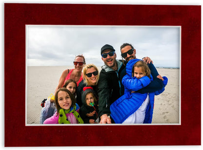 Pack of Ten Acid Free 11x14 Mats Bevel Cut for 8.5x11 Photos - Bright Red Suede Precut Matboards With Backing Boards and Self Seal Bags for Pictures, Framing - 4-ply Thickness
