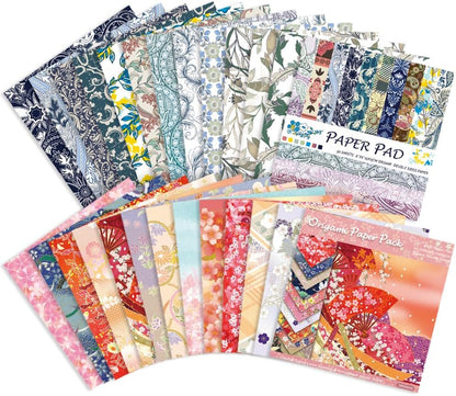 Origami Paper Kit Dobule Sided 100 Sheets 100 Colors 6 Inch Japanese Chiyo Square Easy Fold Arts Crafts DIY Handwork Origami Papers Beginner Sakuras Baroque - Crafty Corner
