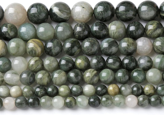 90pcs 4mm Natural Green Hair Quartz Stone Beads for Jewelry Making DIY Bracelet Necklace Accessories 15" Energy Healing Power Round Stone Beads(4mm, Green Hair Quartz)