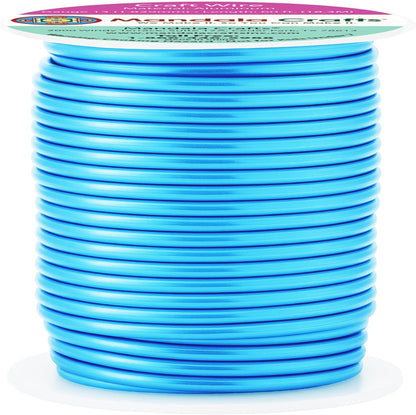 Mandala Crafts 13 Gauge Anodized Aluminum Craft Wire for Jewelry Making - 60 FT Colored Flexible Vivid Sky Blue Wire - Bendable for Bonsai Armature Crafting Sculpting - Crafty Corner