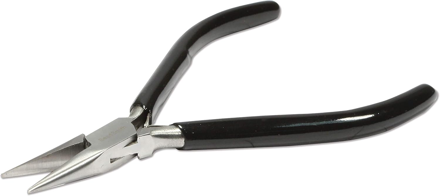 The Beadsmith Chain Nose Pliers – Extra Fine Tips – 4.5 inches (114mm) – PVC Grip Handle with Double Leaf Springs – Jewelry Making Tool for Creating Bracelets, Earrings and Necklaces - Crafty Corner
