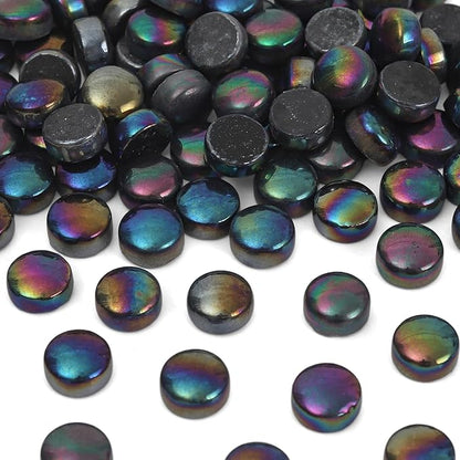 Artspac Iridescent Glass Mosaic Tiles for Crafts, 150g Round Mosaic Glass Pieces,DIY Mosaic Making Supplies for Beginners