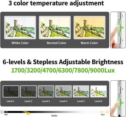 Zocelight Rechargeable A4 Light Board for Diamond Painting,Magnetic Bright Light Box for Tracing,Wireless LED Light pad with Physical Buttons,3 Colors,Dimmable 9000LUX Lightbox for Drawing,Sketching