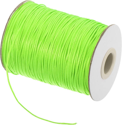 MECCANIXITY Waxed Cord 0.8mm Waxed Polyester Cord 175 Yard Wax String for Bracelet Making,Necklaces, Beading,Jewelry Making and DIY Crafts(Green)