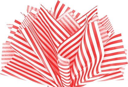 Flexicore Packaging Red Pin Stripe Print Gift Wrap Tissue Paper Size: 15 Inch X 20 Inch | Count: 10 Sheets | Color: Red Pin Stripe