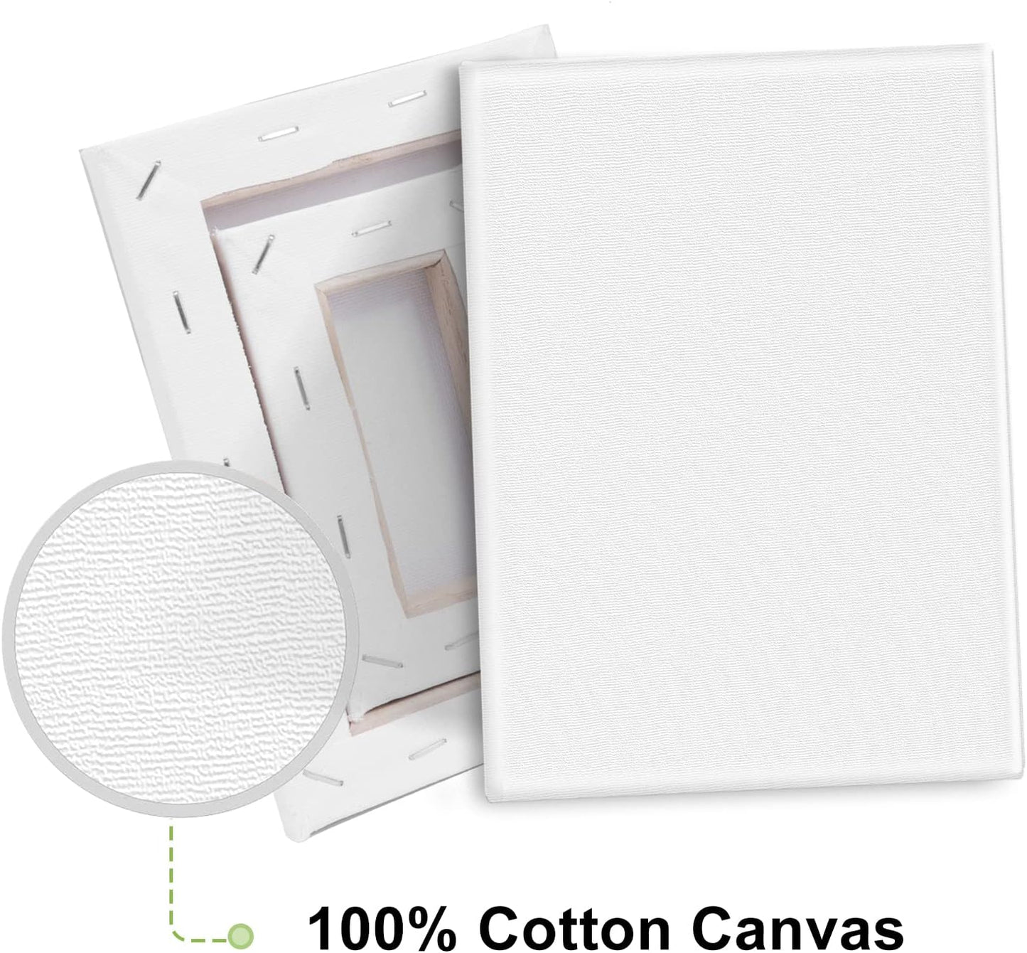 4 Packs Stretched Canvases for Painting with 3x5in,5x7in,8x10in,10x12in, Primed Canvas,Blank Painting Canvas for Oil & Acrylic Paint.