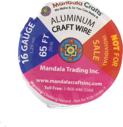 Mandala Crafts 16 Gauge Anodized Aluminum Craft Wire for Jewelry Making – 390 FT Colored Flexible Rose Gold Combo Wire - Bendable for Bonsai Armature Crafting Sculpting - Crafty Corner