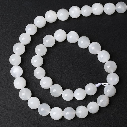 60pcs 6mm Natural White Moonstone Beads AAA Gemstone Round Loose Beads for Jewelry Making DIY Bracelets Necklaces Crystal Energy Healing Stone Beads 15" (6mm, White Moonstone)