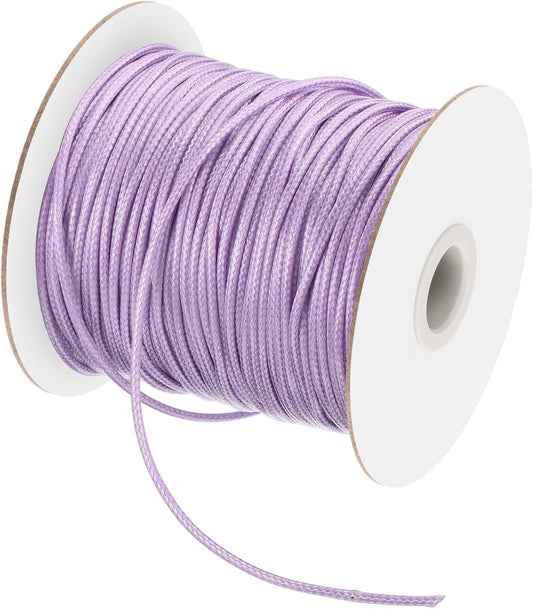 MECCANIXITY Waxed Cord 3mm Waxed Polyester Cord 44 Yard Wax String for Bracelet Making, Necklaces, Beading, Jewelry Making and DIY Crafts(Light Purple)