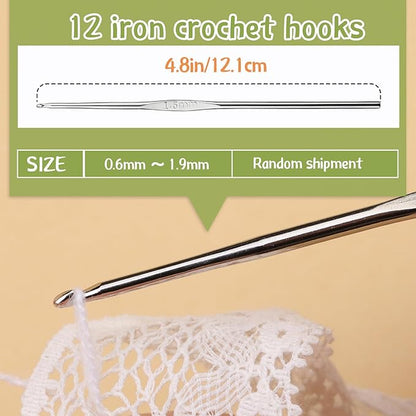 IMZAY 54 Pcs Crochet Hooks Set, 0.6mm-6.5mm Crochet Needles for Yarn Crochet Kits for Beginners, Ergonomic Crochet Hooks with Knitting Accessories, Crochet Supplies, Knitting Needles for Crocheters
