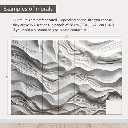 AFZEVEB-3D Stereo Relief Lines Living Room Background Wallpaper Mural 159"x107"(Not Peel and Stick)