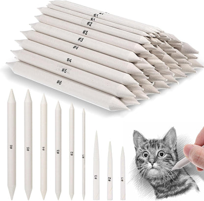 108 PCS Blending Stumps and Tortillions Blending Sticks, Oil Pastel Blending Pencil Soft Paper Felts Sketch Shading Pencils Colored Pencil Blender for Artists and Students Drawing Supplies (9 Sizes)