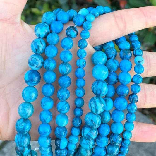 35pcs Adabele Natural Blue Lace Jasper Healing Gemstone 10mm (0.39 inch) Round Loose Beads Gem Stone Spacer for Craft Jewelry Making GF31-10