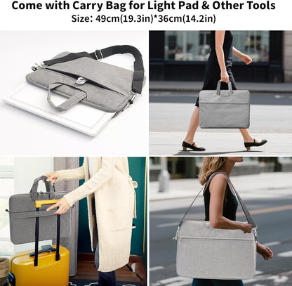 TOHETO Rechargeable A3 Light Board with Stand, Bag, Super Bright Magnetic Light Pad with Side Buttons, Wireless Light Box for Tracing and Drawing, Cordless Light Table for Diamond Painting, Sketching