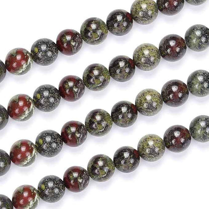 70pcs Adabele Natural Dragon Blood Jasper Healing Gemstone 10mm (0.39 inch) Round Loose Beads Gem Stone Spacer for Craft Jewelry Making GF30-10