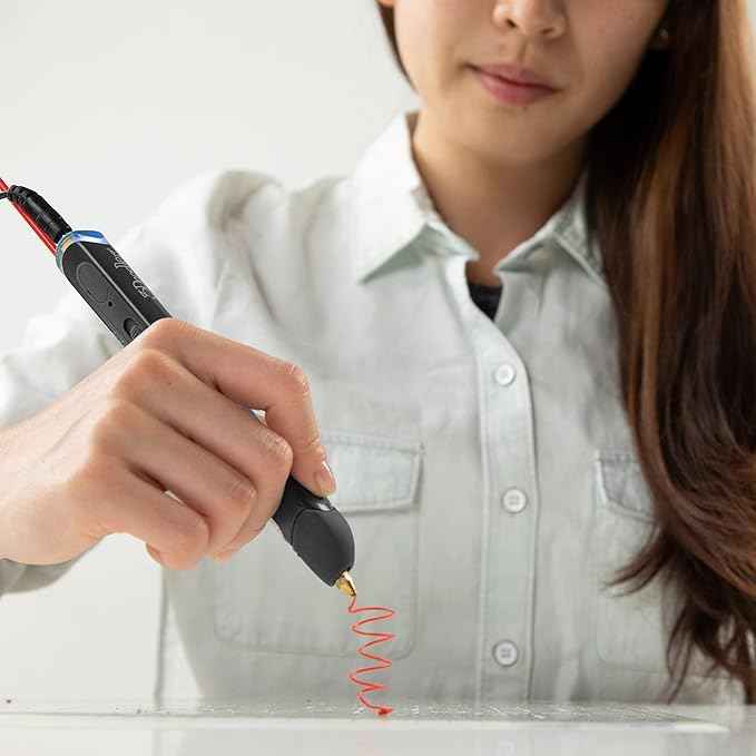 3Doodler Create+ 3D Printing Pen for Teens, Adults & Creators! - Black (2023 Model) - with Free Refill Filaments + Stencil Book + Getting Started Guide