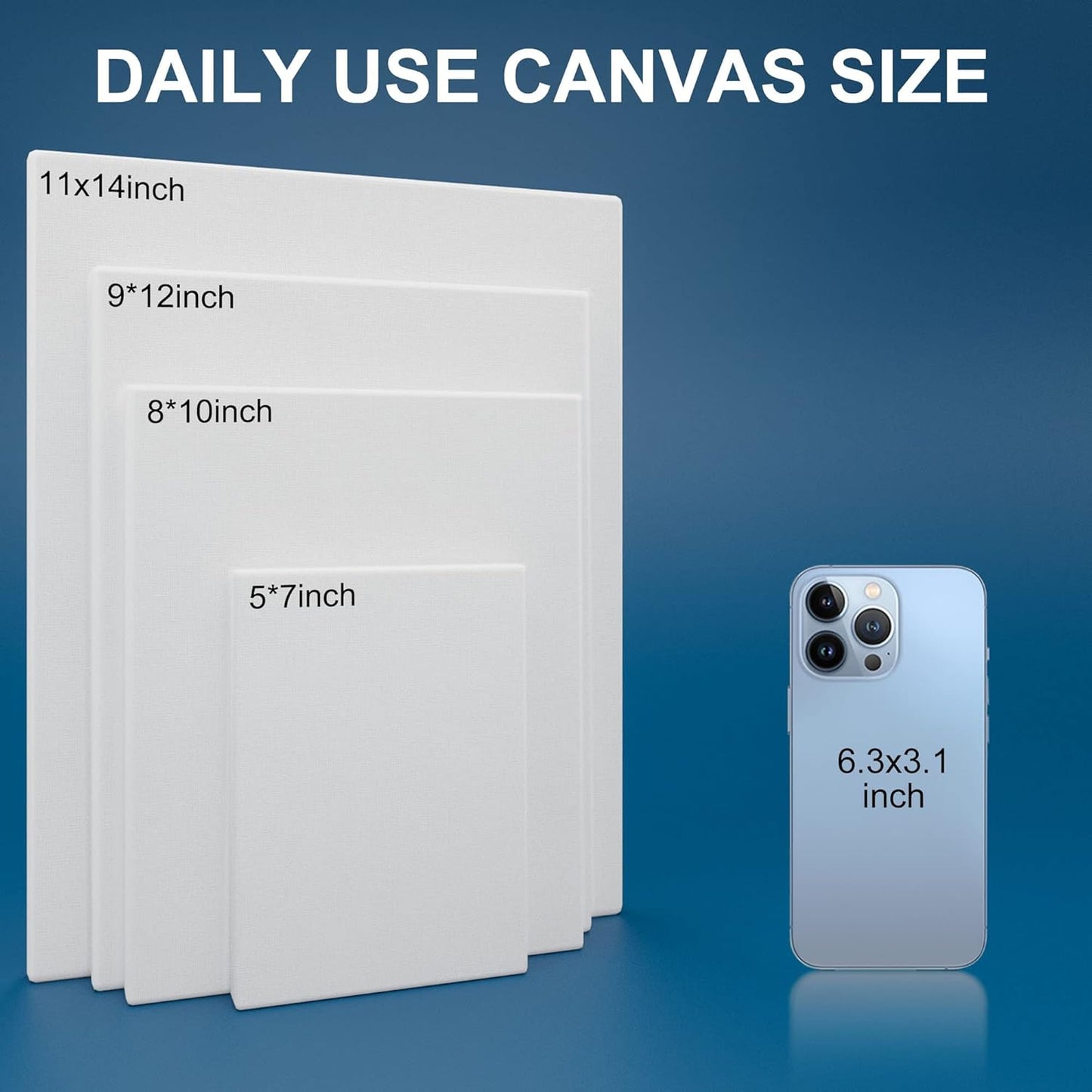Stretched Canvases for Painting 5x7 Inch 10-Pack, 10 oz Triple Primed Acid-Free 100% Cotton Blank Canvas, Small Canvases for Oil Paint Acrylics Pouring & Wet Art Media