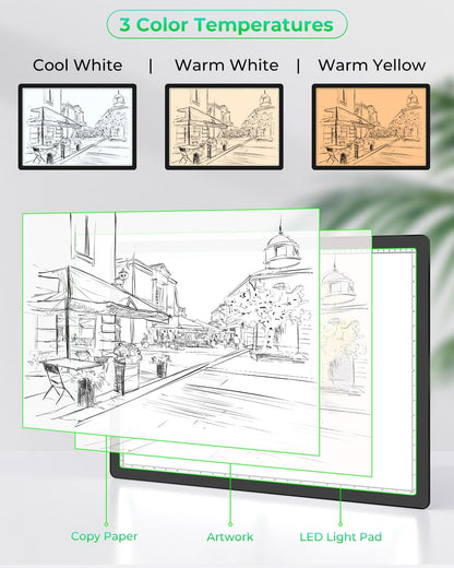 Rechargeable A2 Extra Large Diamond Art Light Board,Bawaslom Light Pad for Tracing with 5000mAh Battery,Magnetic Attraction,Lightbox for Tracing and Drawing,Sketching,Diamond Painting,Weeding Vinyl