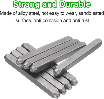 HARFINGTON 36pcs Metal Stamping Kit 1/16" (1.5mm) Steel Uppercase Letter and Number Punch Set (A-Z / 0-8 / "&" Symbol) Punch Press Tool with Case for Imprinting Metal Plastic Wood Leather