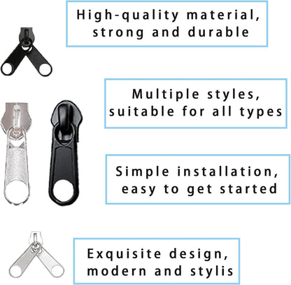 265pcs Zipper Repair Kit, Zipper Pull Replacement with Instant Pliers for Luggage, Coats, Jackets,Tents, Backpacks(All-in-One)