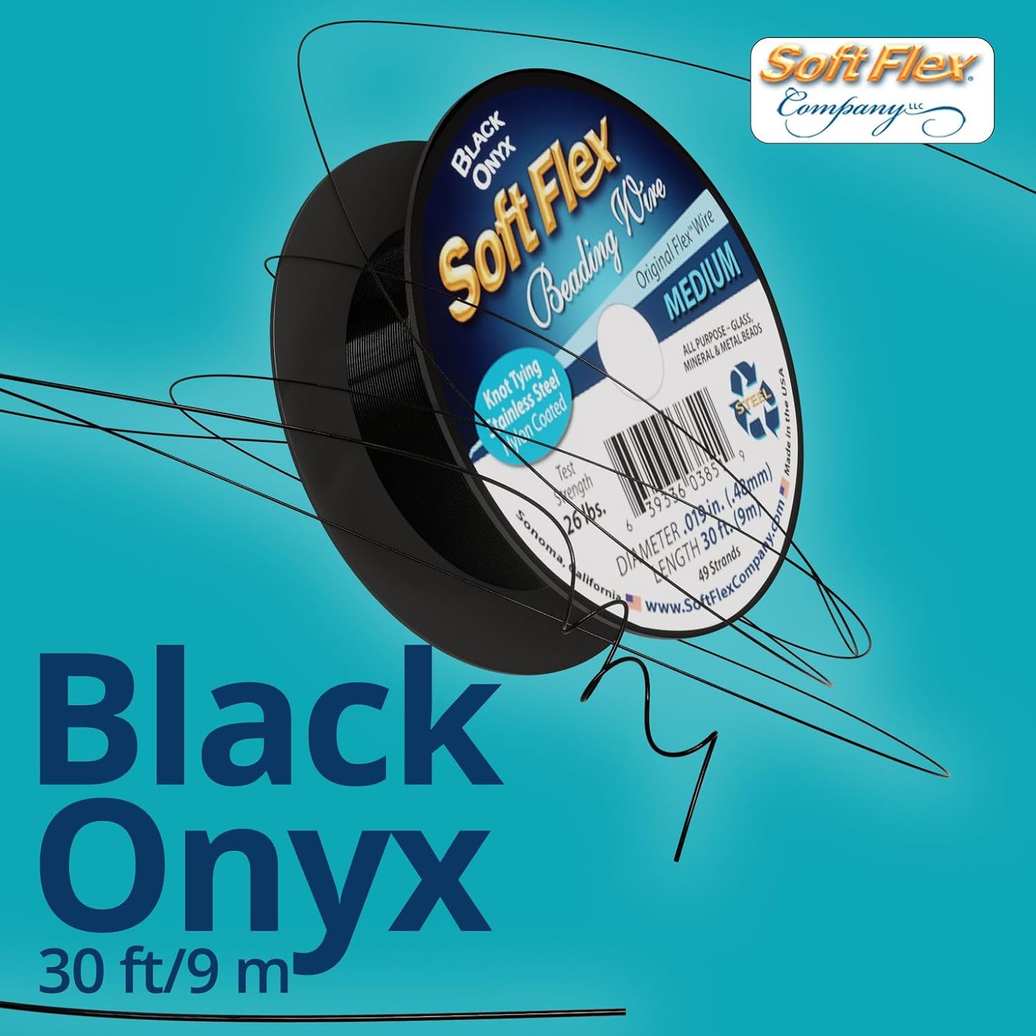 Soft Flex 49 Strand Beading Wire - Medium 0.19 Diameter - 30 Feet Nylon Design Wire - Crafty Corner