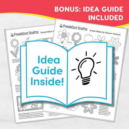 FreshCut Crafts: 280 Pieces of DIY Flower Cutouts with IDEA Guide - 2-Sided Punch Out Tulips, Daisies, Daffodils, Flowers Ideal for Spring Craft Projects, and Mother's Day DIY Gift Craft - Crafty Corner