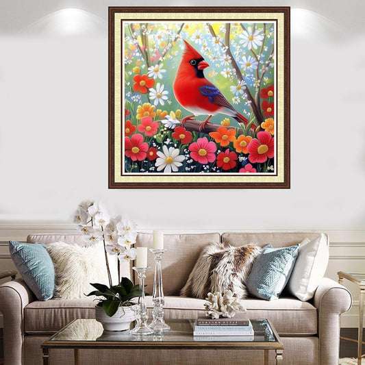 Findvoor Counted Cross Stitch Kits for Adults Full Range of Cross Stitching Embroidery Unprinted Pattern for Beginners, 11CT Needlepoint Kit Patterns Embroidery Kits-Flowers and Birds 18x18 inch