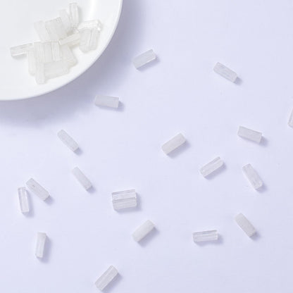 Natural White Crystal Rectangle Tube Beads 4x13mm 38cm/str Loose Semi Gemstone Stone Beads for Making Bracelets Necklace Earrings