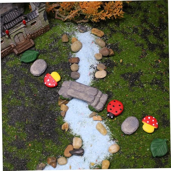 DIY Mini Mushroom Pedal Ornament Fairy Garden Decor for Outside Stepping Stone Kit