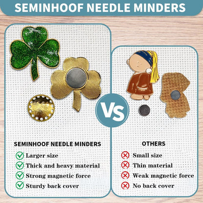 Magnetic Needle Minder Magnet Embroidery Accessories and Supplies Embroidery Needle Holder Cross Stitch Holder Needlework Supplies (Cardinal) (Shamrock)