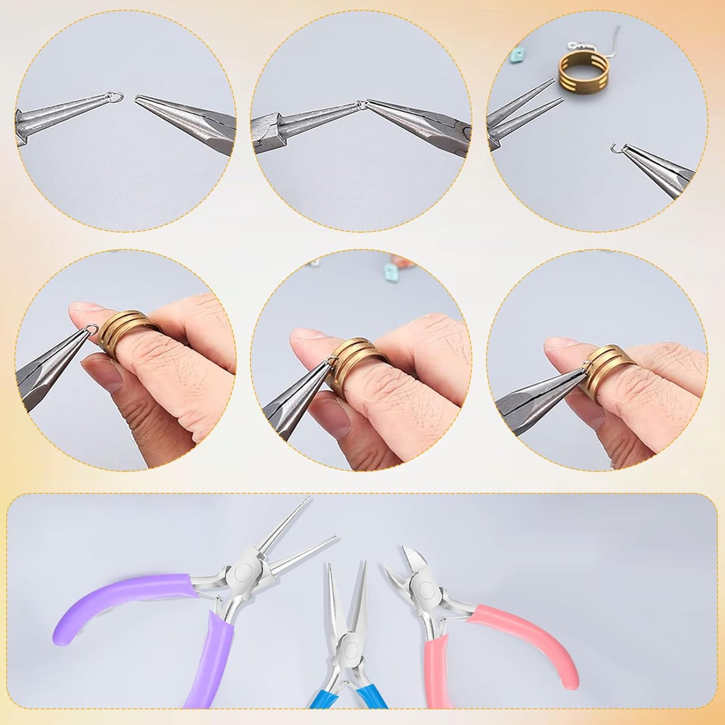 3 Pack Jewelry Pliers Set, Mini Pliers Set with Needle/Round, Carbon Steel Jewelry Tools with Storage Box, Applicable to Jewelry Making Supplies, Handicrafts, Earring Making - Crafty Corner