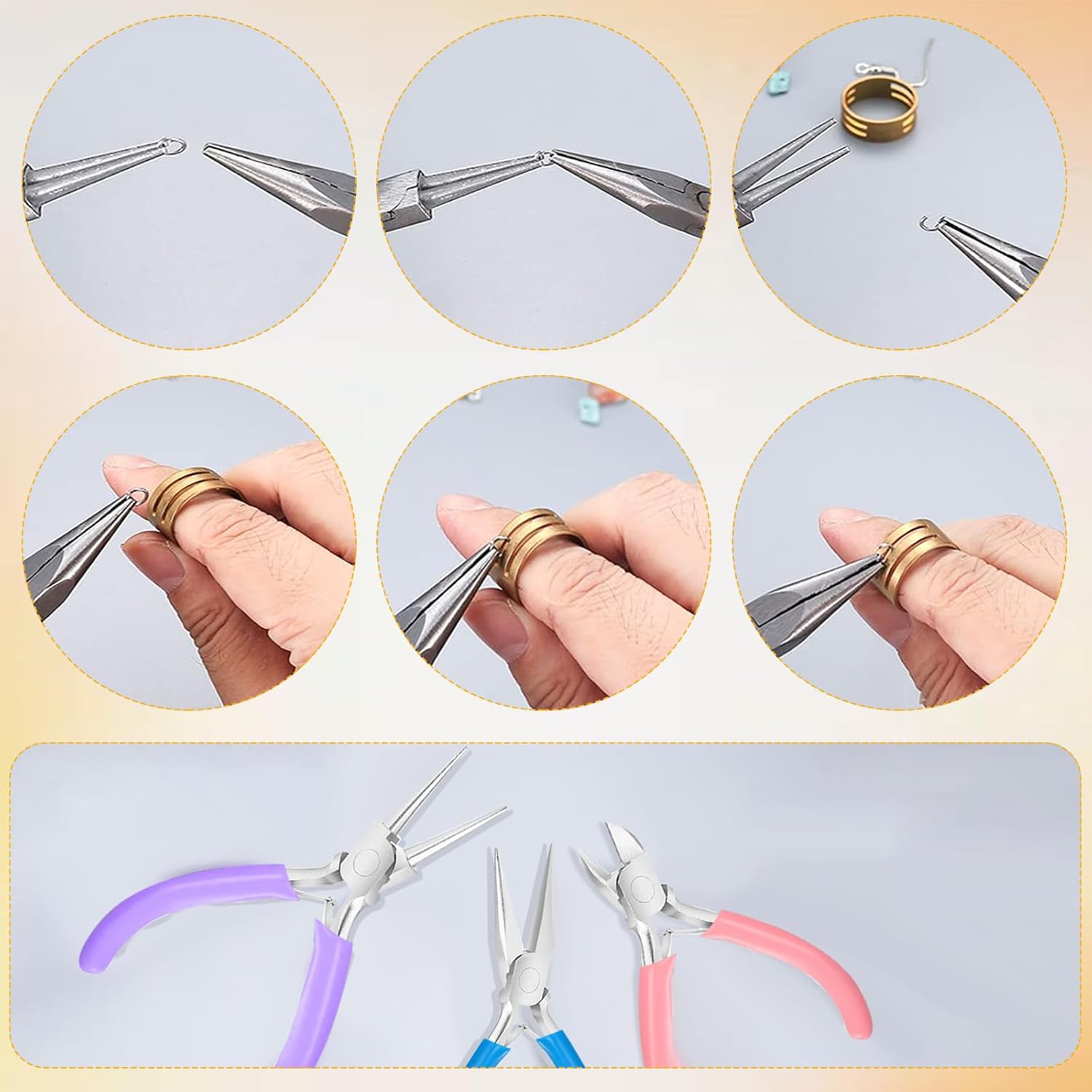 3 Pack Jewelry Pliers Set, Mini Pliers Set with Needle/Round, Carbon Steel Jewelry Tools with Storage Box, Applicable to Jewelry Making Supplies, Handicrafts, Earring Making - Crafty Corner