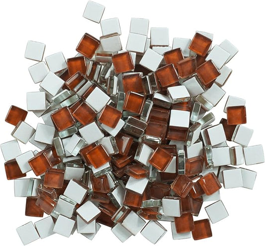 Square Glass Mosaic Tiles Bulk for Adults Crafts Supplies,200g Colorful Stained Glass Pieces for Living Room Bathroom Kitchen Home Decoration DIY Art Projects