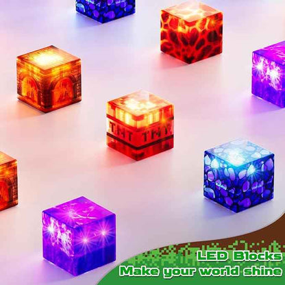 Magnetic Blocks - 150 PCS Dinosaur Volcano Forest Castle Set with Light Up Blocks - Kids Classroom Sensory Toy for Toddlers STEM, Construction Stacking Toy Kids 3+ Boys Girls Christmas Birthday Gifts