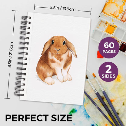 Funto Watercolor Pad 5.5x8.5, 30 Sheets, 140lb/300gsm, Double-Sided Cold Press, Spiral Bound, Heavyweight Paper for Watercolor Painting - Crafty Corner