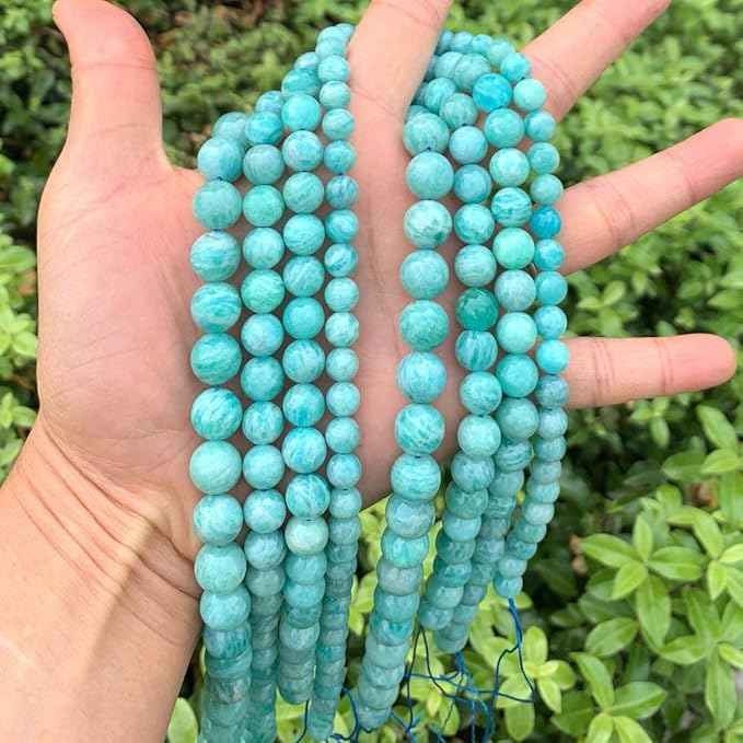 180pcs Adabele Natural Grade A Brazil Amazonite Healing Gemstone 4mm Small Round Beads Gem Stone Spacer for DIY Craft Jewelry Making GE8-4