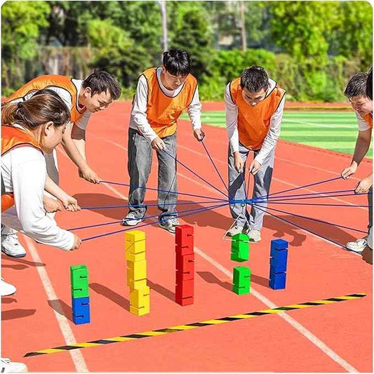 Team Building Team Tower Game Adults Work Outdoor Activities Field Day Teamwork Block Stacking Game Kit for Office School Group