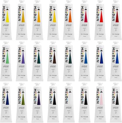 MEEDEN Artist Oil Paint Set - 24 Colors x 170ml/5.7oz Tubes - Art Supplies for Canvas Painting