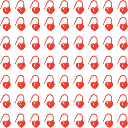 uxcell 400pcs Stitch Markers for Crocheting, Heart Shaped Crochet Marker Needle Clip Counter for Knitting Clothing Tag DIY Craft,Red