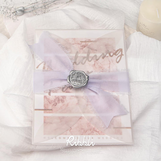 Ribbli Lilac Purple Chiffon Ribbon 1-1/2 inch x 20 Yard Handmade Fringe Chiffon Silk Ribbon,Lilac Ribbon for Wrapping, Wedding Invitations, Bridal Bouquets, Home Decor - Crafty Corner