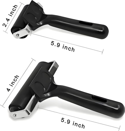 2 Pack Brayer Roller，Professional Rubber rolles ，Handle Comfortable ，for Crafting,Printmaking, Ink, Gluing and Stamping Tools （4+2.4inch）Black
