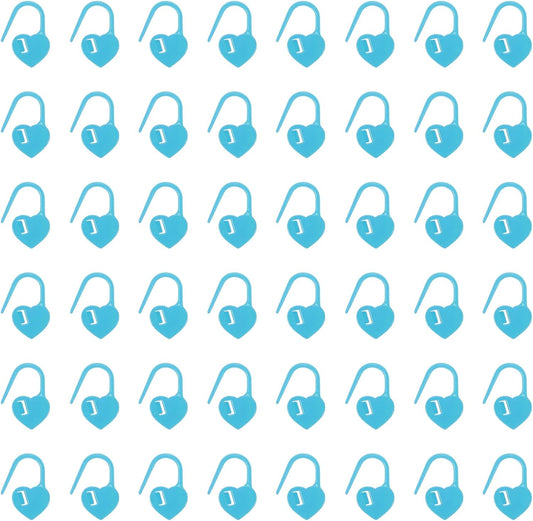 uxcell 200pcs Stitch Markers for Crocheting, Heart Shaped Crochet Marker Needle Clip Counter for Knitting Clothing Tag DIY Craft,Blue