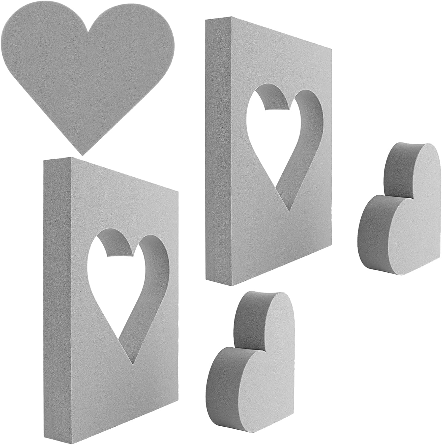 BAOFALI 2 Pcs Heart Cut Stamping Foam Grey Moldable Foam Stamps Plastic Dry Foam Stamp Pad Cut and Dry Foam Stamping Foam Block for Sculpture, Modeling, DIY Arts and Handicrafts Projects - Crafty Corner