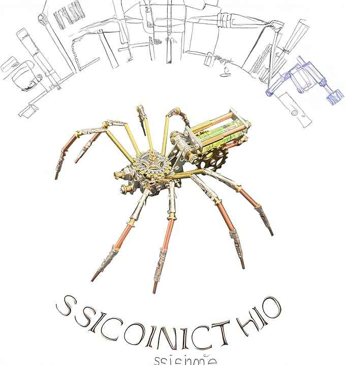 Steampunk Mechanical Insect Spider Model Hobby Kit,DIY Projects Metal Building 3D Metal Puzzles Gifts for Birthday, Ideas(Mechanical Spider F)