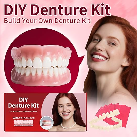 Dentures DIY Kit: Full Set Top & Bottom Fake Teeth for at-Home Smile Enhancement - Easy & Universal Fit-ZZ2