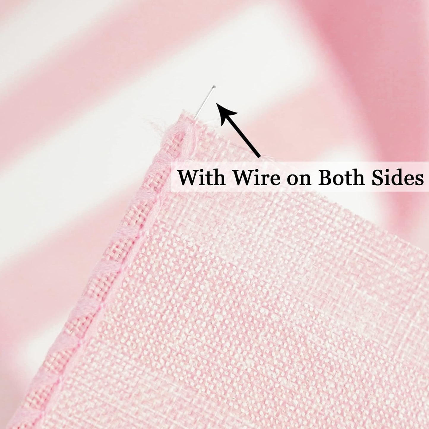 MEEDEE Pink Striped Burlap Ribbon - 2.5 Inch Wired Ribbon for Baby Girl Wreaths & Cakes, 10 Yards - Crafty Corner
