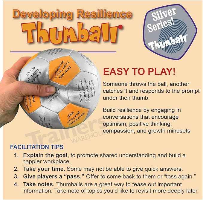Trainers Warehouse 6" Thumball Collection, 32 Prompts for Conversation, Team Building, Relationship and Training