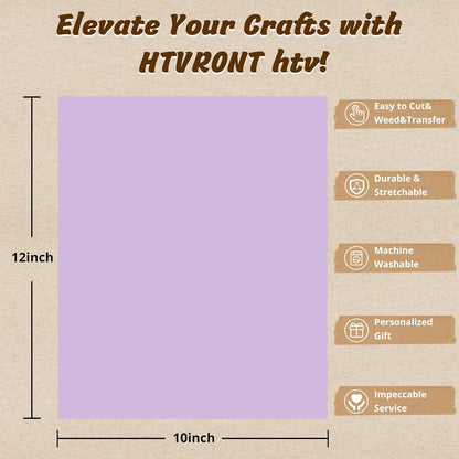 HTVRONT Heat Transfer Vinyl - 55 Pack 12" x 10" Iron on Vinyl Compatible with Cricut Cutting Machine, 44 Assorted Colors HTV Vinyl with 1 PTFE Sheet for All Cutter Machine - Easy to Cut & Weed