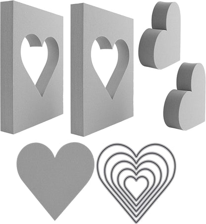 BAOFALI 9 Pcs Heart Cut Stamping Foam Grey Moldable Foam Stamps Plastic Dry Foam Stamp Pad Cut and Dry Foam Stamping Foam Block for Sculpture, Modeling, DIY Arts and Handicrafts Projects - Crafty Corner